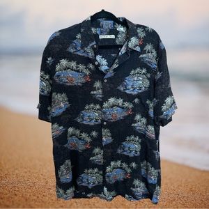 Batik Bay Hawaiian Tropical Shirt Men’s Size Large Black